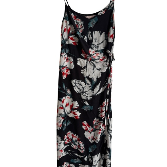 Philosophy Black Wrap Dress with Floral Design - Picture 1 of 4
